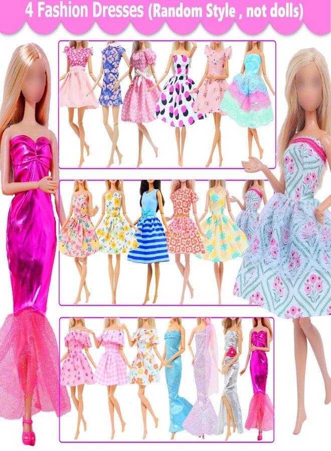 BJDBUS 11 Sets Doll Clothes 3 Sequins Dresses 4 Fashion Dresses and Floral Short Skirt 4 Casual Outfits Tops and Pants for 11.5 inch Girl Doll Clothing - Image 4